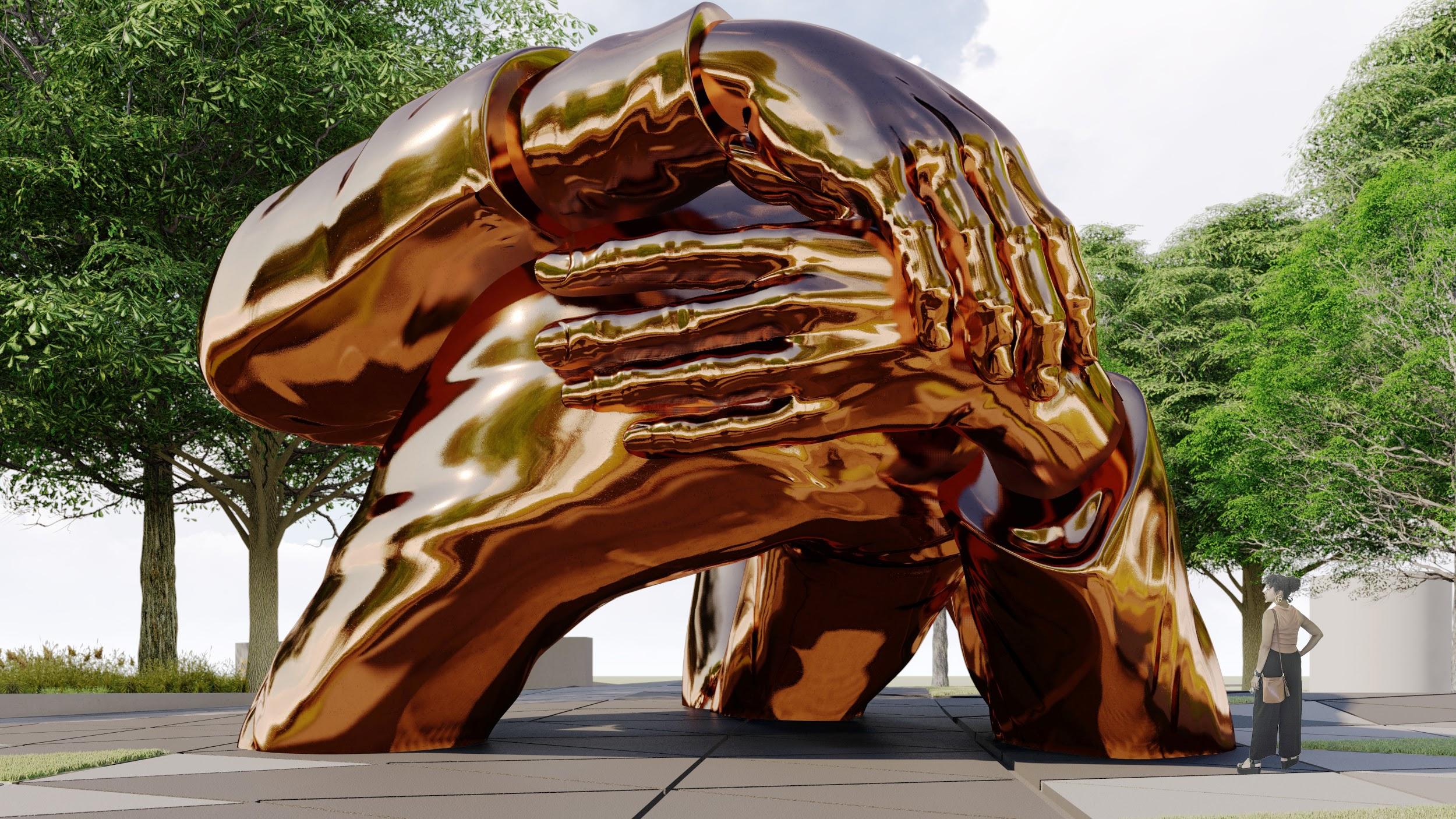 King Boston Embrace sculpture rendering