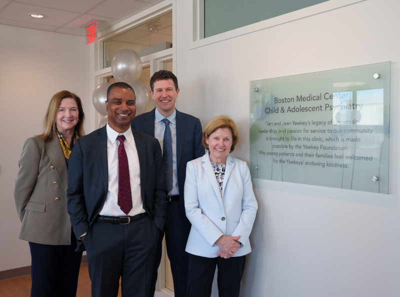 Members of the Yawkey Foundation and BMC break ground on the Child and Adolescent Psychiatry Clinic.